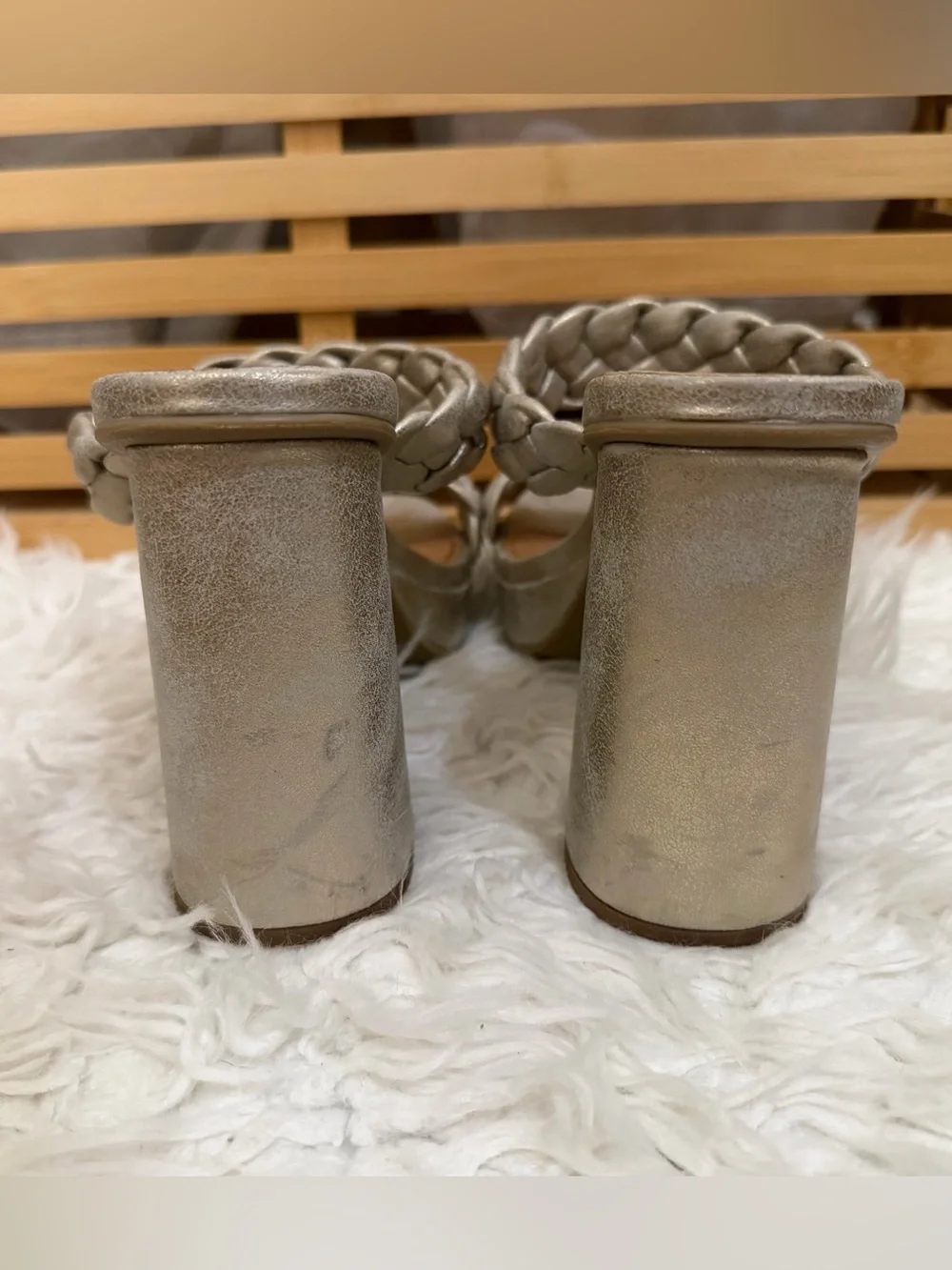 Dolce Vita Metallic Gold Braided Platform Heels Size 8